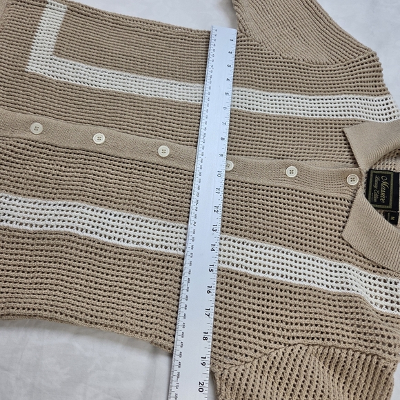 Massive Luxury Edition Sweater Crochet Knit Polo Shirt Button Size M - Picture 10 of 11
